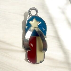 USA American Flag Flip Flop Charm 19mm x 8mm